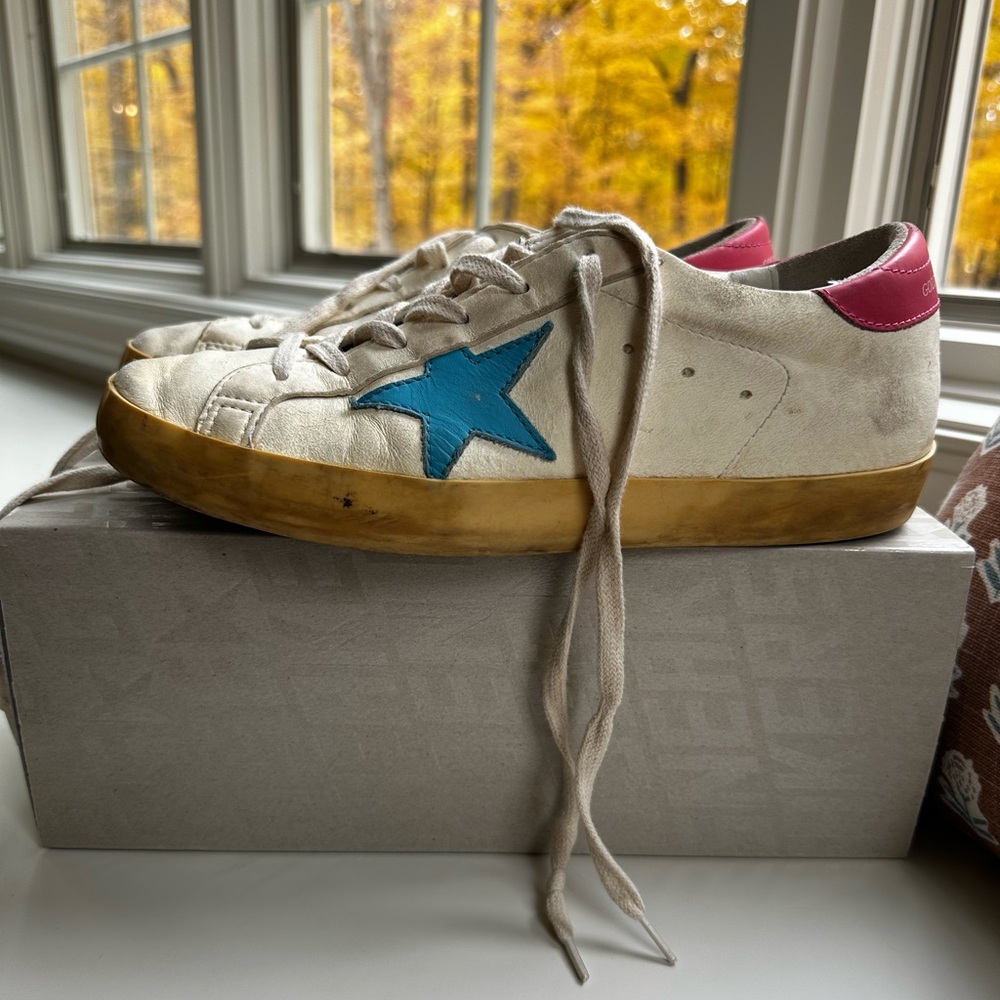 Golden Goose Super Star Sneaker- White, Blue and Pink💙🩷